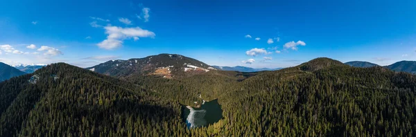 Horní Pohled Jezero Synevyr Karpatské Horské Jezero Panorama Hor Jezer — Stock fotografie