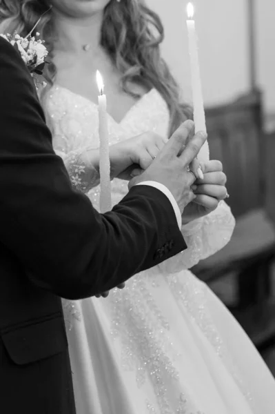 Весілля Українській Православній Церкві Всі Традиції Християнської Церкви — стокове фото