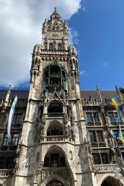 2022年4月10日 德国慕尼黑 主广场及其所有宏伟的建筑 巴伐利亚的旅游胜地 德国春天的旅游 — 图库照片