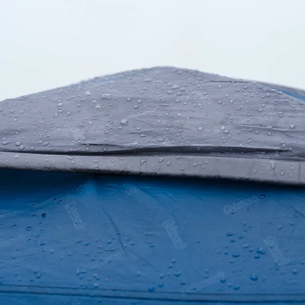 Vorokhta Ukraine June 2022 Raindrops Tent Coleman Double Layer Waterproof — 图库照片