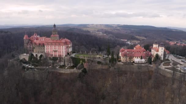 Walbrzych Польща Січня 2020 Польський Замок Принц Третім Величиною Нове — стокове відео