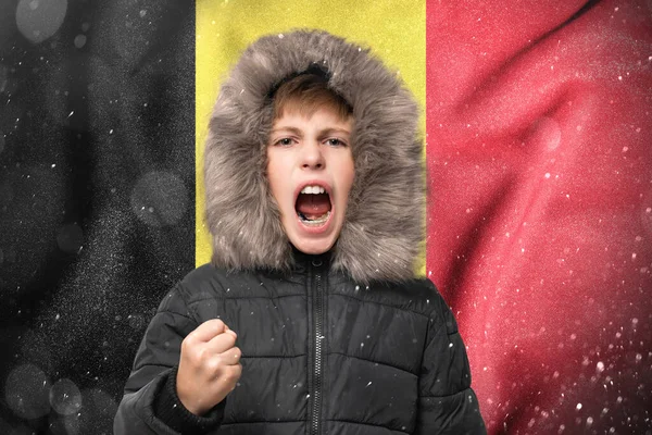 Belgium Suffers Consequences Cold Unheated Winter Children Protest Europe — Stock Fotó