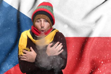 The Czech Republic and the gas winter crisis, high gas tariffs for the population, a European freezes from the cold and warms himself with steam from his mouth.