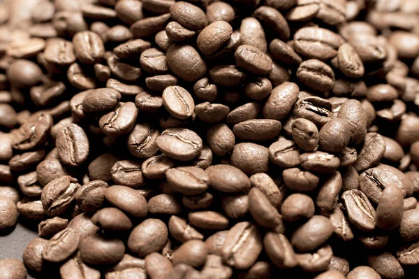 Ovanifrån Kaffebönor Textur Kaffebönor Rostat Kaffe Och Kopiera Utrymme — Stockfoto