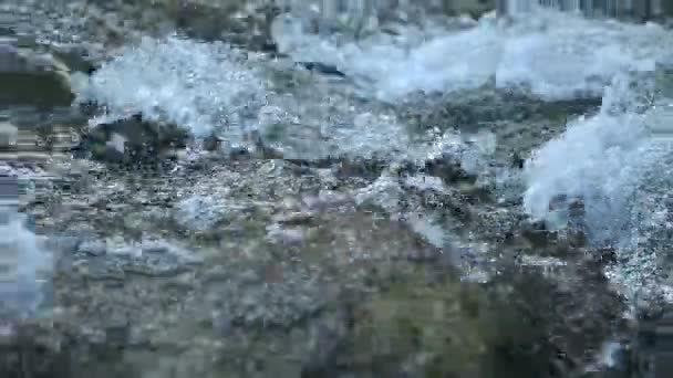 Mountain River Flowing Stone Rapids Carpathians Slow Motion Water Flow — Stock video