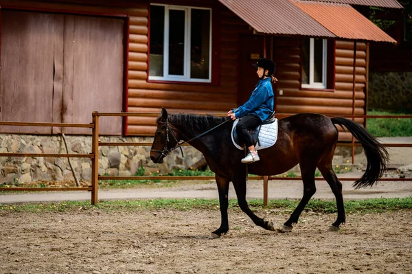 Voivodia Ucrânia Maio 2021 Treinando Para Andar Cavalo Andar Cavalo — Fotografia de Stock
