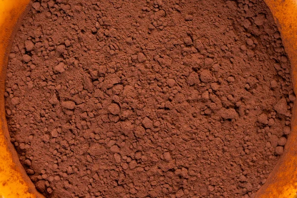 Какао Порошок Мисці Постріл Макро Лінзі Порошок Приготування Шоколаду Сухий — стокове фото