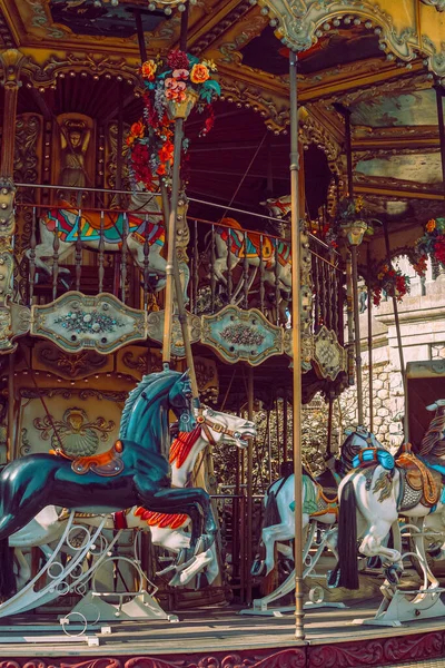 Paris France 2022 Carrousel Circulaire Pour Enfants Avec Chevaux Paris — Photo