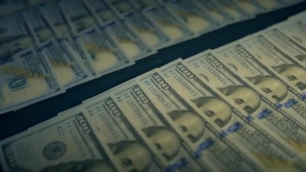 Beaucoup Argent Des Dollars Coupures 100 Billets Des Millions Reposent — Video