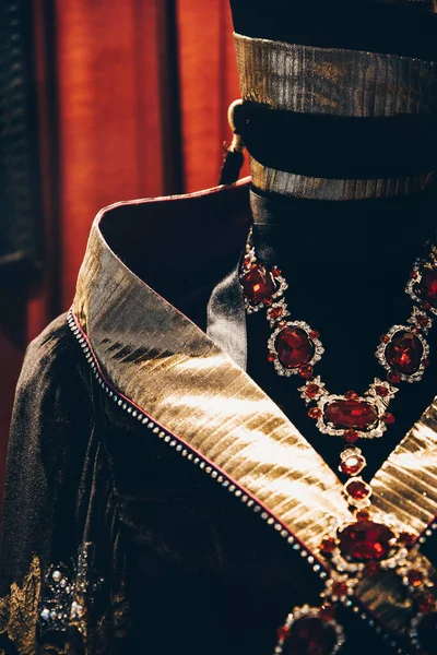 Ancient italian jewelry with stones, bijouterie, jeweler