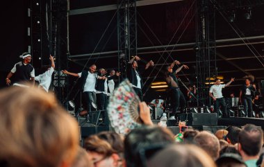 Hungary, Budapest, 12.08.2022 Les Twins perform at the festival on the main stage sziget festival