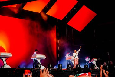 Hungary, Budapest, 12.08.2022 Stomae perform sings at the festival on the main stage sziget festival