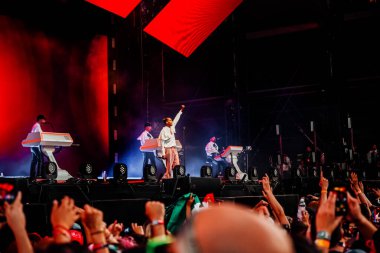 Hungary, Budapest, 12.08.2022 Stomae perform sings at the festival on the main stage sziget festival