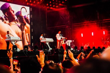 Hungary, Budapest, 12.08.2022 Stomae perform sings at the festival on the main stage sziget festival