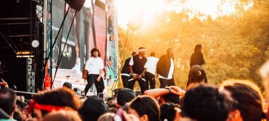 Hungary, Budapest, 12.08.2022 Les Twins perform at the festival on the main stage sziget festival
