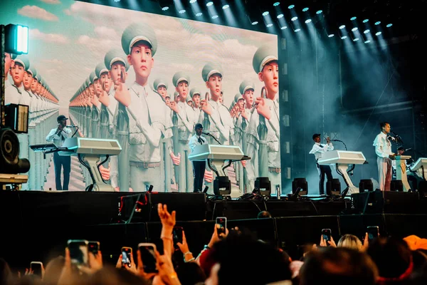 Hungary, Budapest, 12.08.2022 Stomae perform sings at the festival on the main stage sziget festival