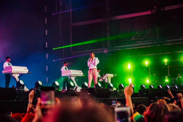 Hungary, Budapest, 12.08.2022 Stomae perform sings at the festival on the main stage sziget festival