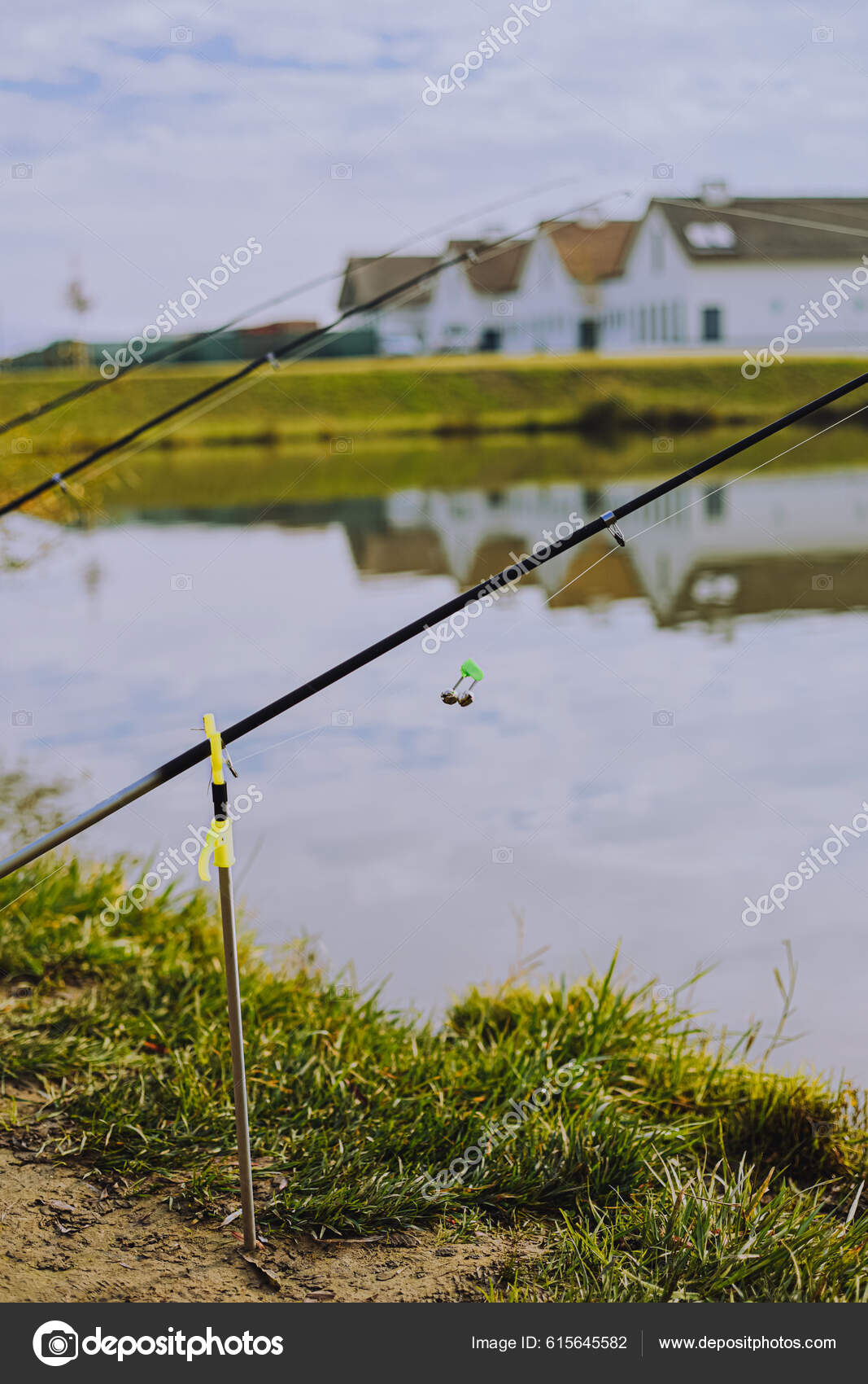 Fishing Lake Fishing Rods Background Lake Houses Sports Fishing