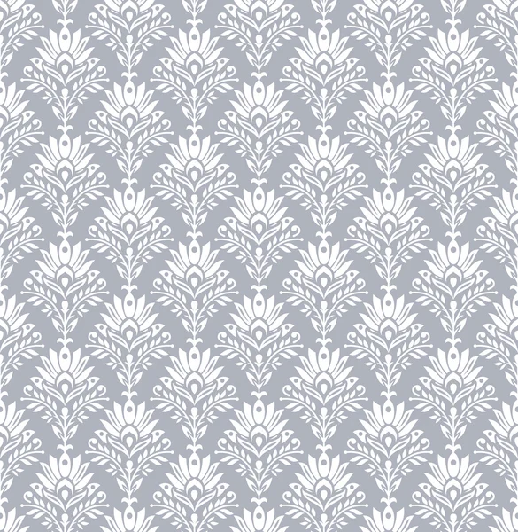 Seamless royal wallpaper in silver — Stock Vector