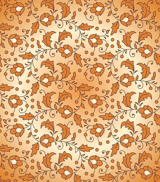 Seamless orange floral pattern — Stock Vector