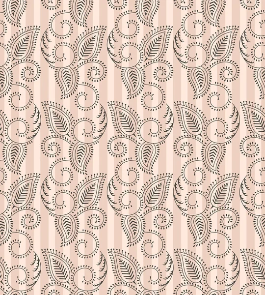 Fond paisley sans couture avec lignes verticales — Image vectorielle