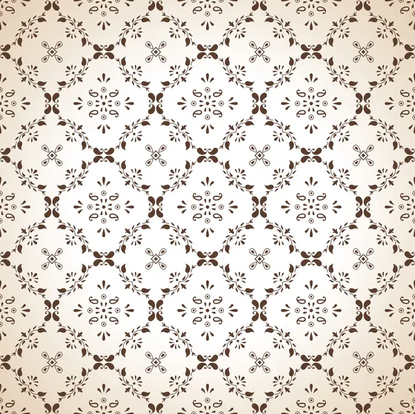 Seamless paisley wallpaper in brown — Stock Vector