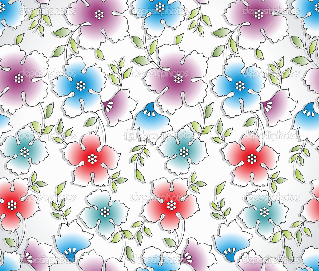 Seamless abstract flower background