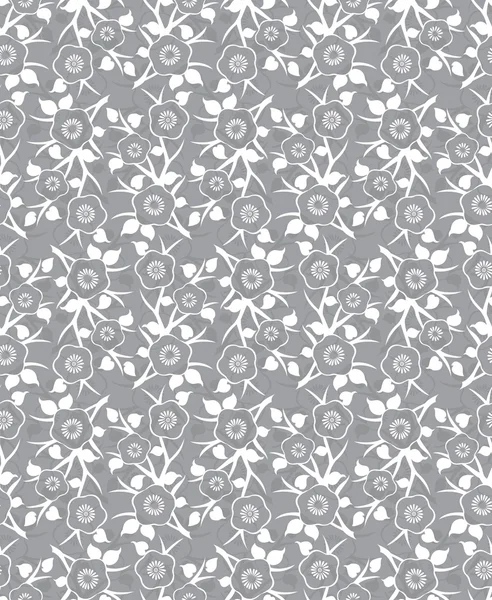 Fondo de flores abstractas sin costura de plata — Vector de stock