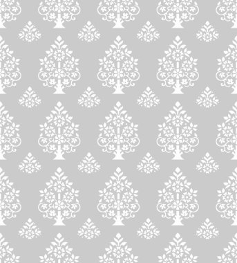 Seamless silver pattern and wallpaper