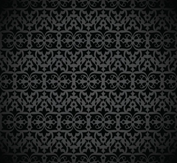 Nahtlose königliche schwarze Tapete Design — Stockvektor