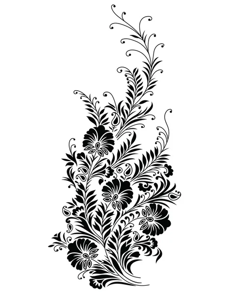 Vector - Abstract black floral vine — Stock Vector