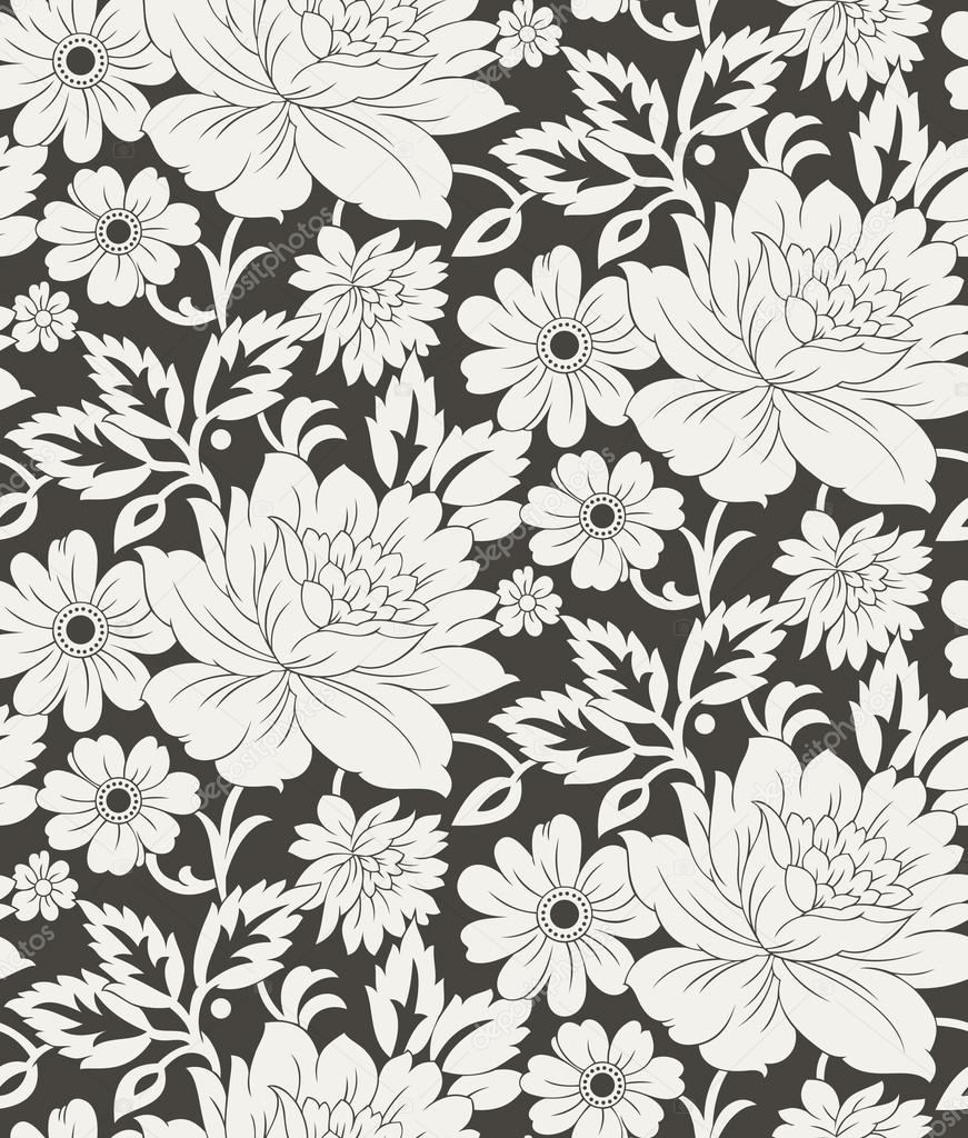 Seamless floral background for curtain-cloths