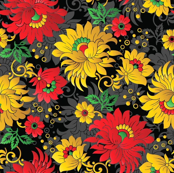 Sömlös fancy floral bakgrund — Stock vektor