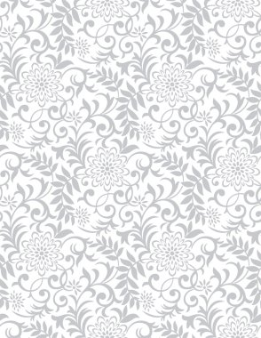 Silver seamless floral background clipart