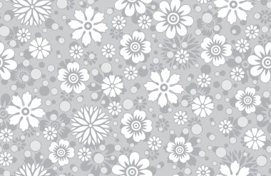 Floral silver background-pattern clipart