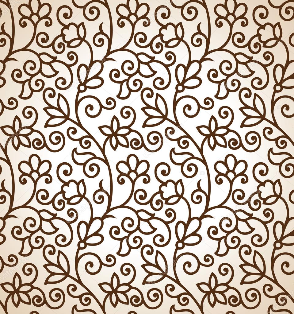 Seamless brown floral background