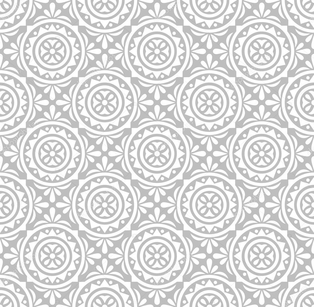Silver floral pattern-wallpaper