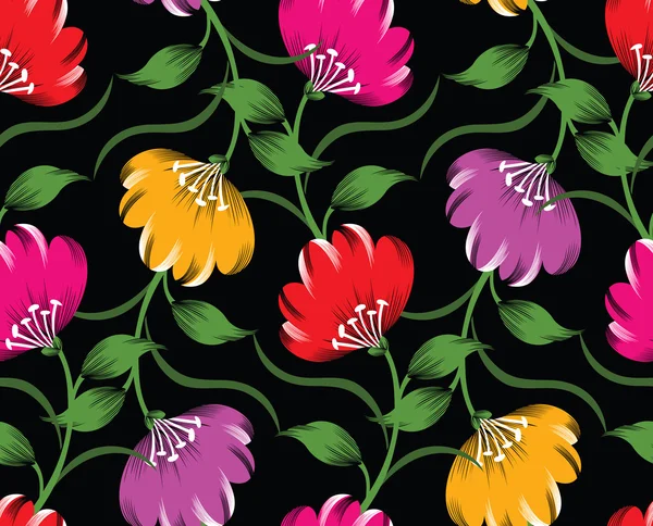 Design floral vectoriel sans couture — Image vectorielle