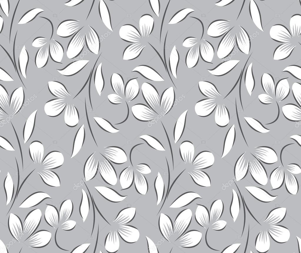 Seamless silver floral background — Stock Vector © malkani