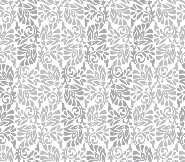 Seamless prata floral designer fundo — Vetor de Stock