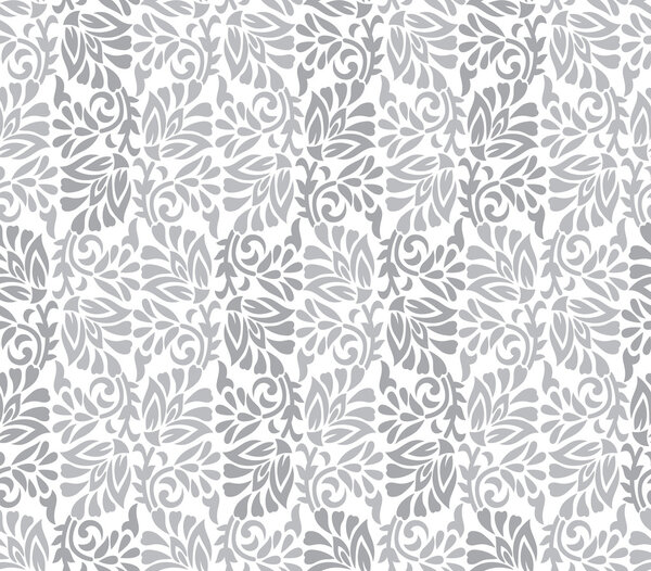 Бесшовный серебряный цветочный фон дизайнера
