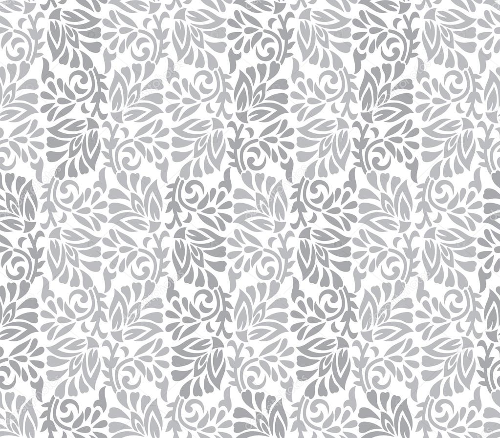 Seamless silver floral designer background