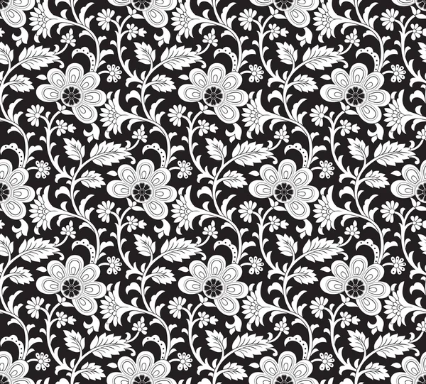 Papel de parede floral vector sem costura — Vetor de Stock