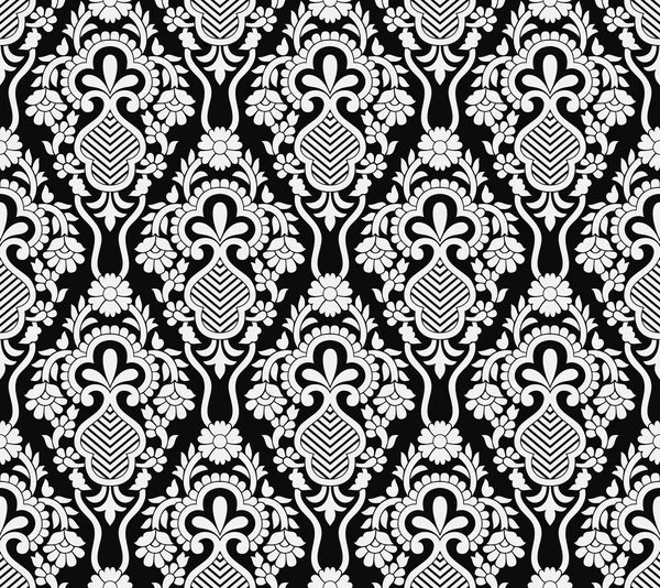 ダマスク織のシームレスなベクトルの壁紙 — ストックベクタ