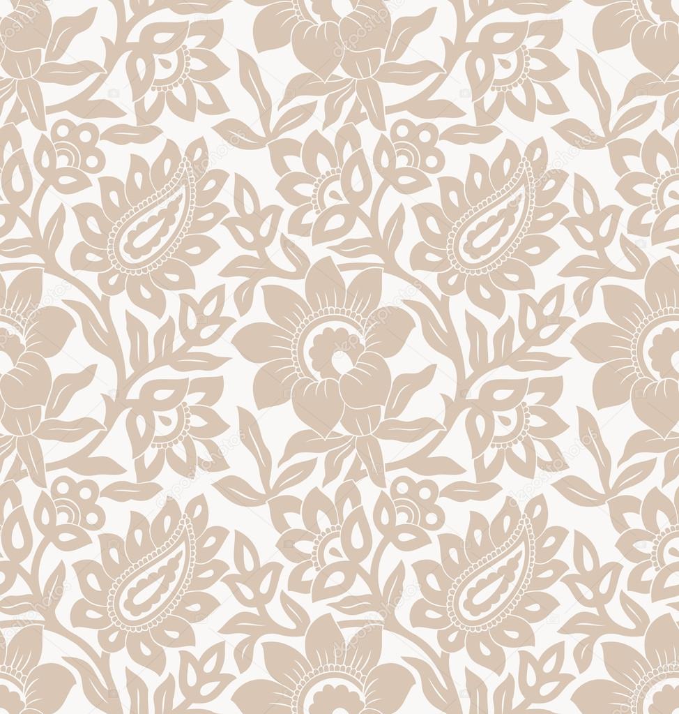 Floral seamless golden background