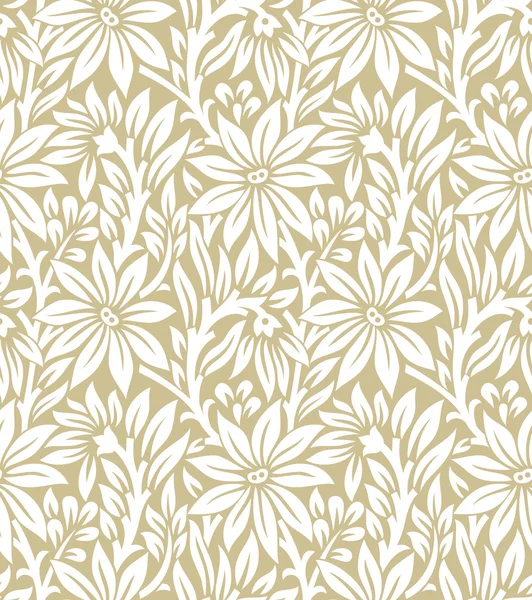 Motif floral doré sans couture — Image vectorielle