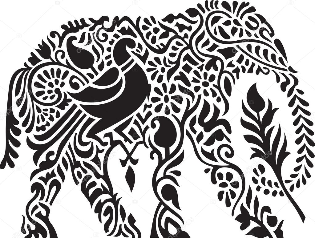 Decorative elephants from india Decorative indian elephant — Stock