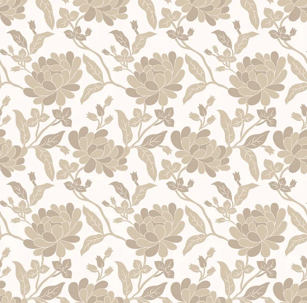 Seamless golden floral wallpaper — Stock Vector