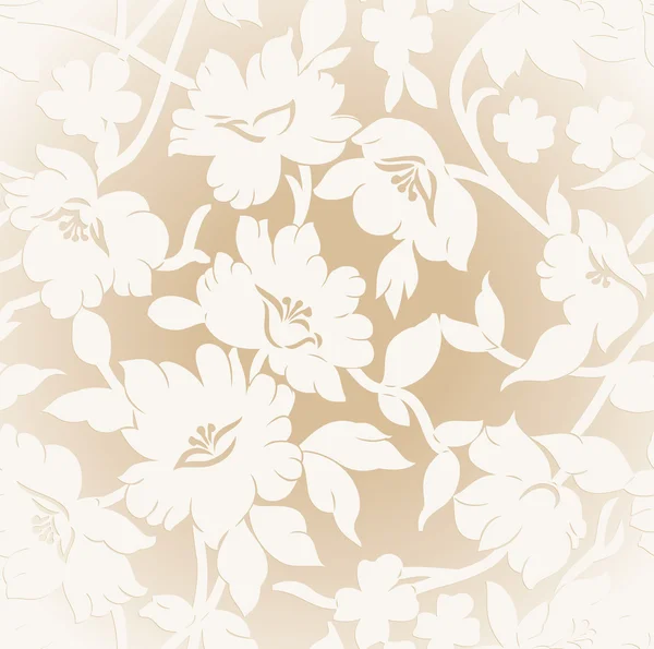 Fondo floral dorado sin costuras — Vector de stock