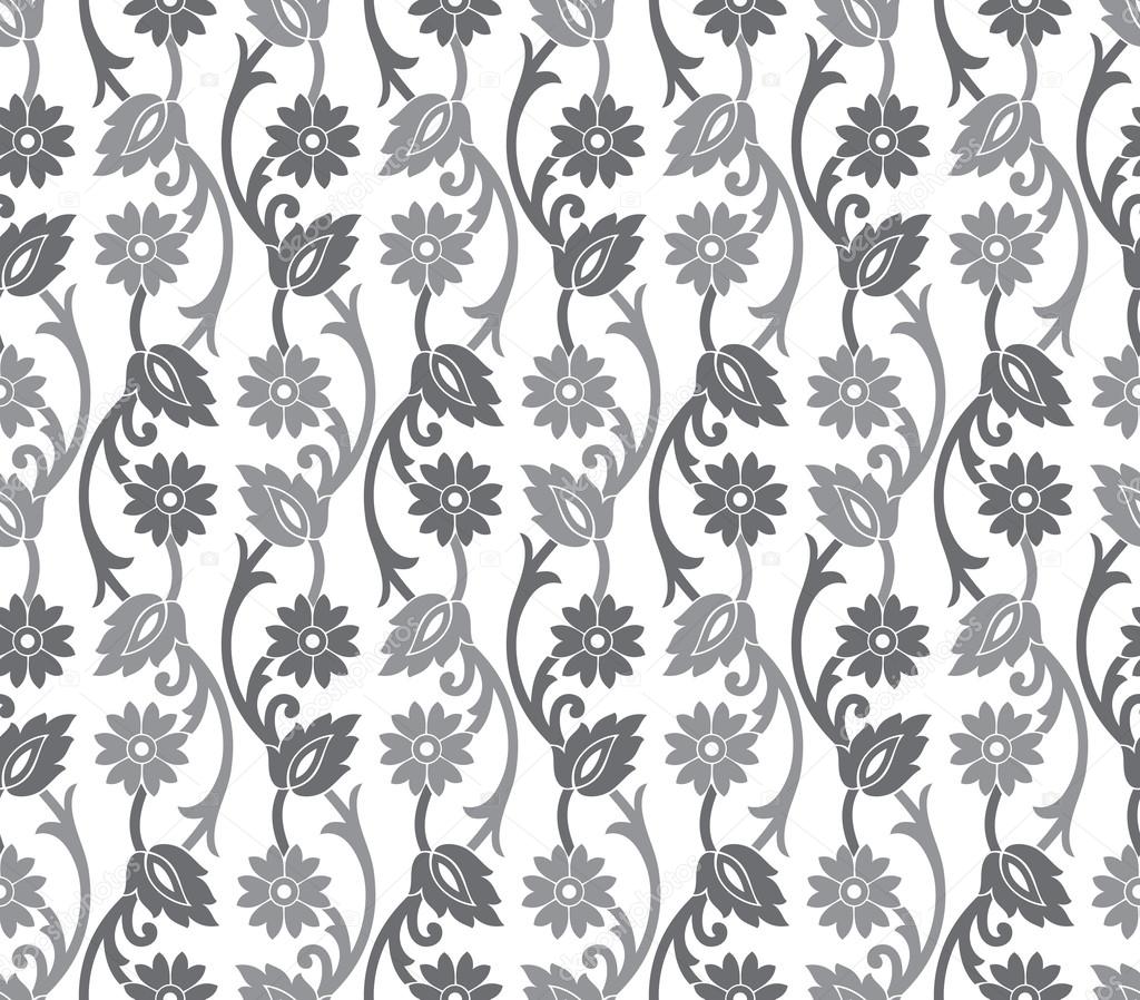 Seamless royal silver floral wallpaper Stock Vector Image by ©malkani